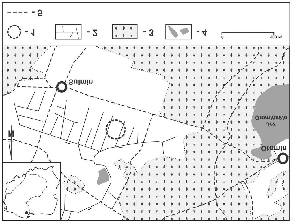 Nowe stanowisko stoplamka krwistego Dactylorhiza incamata L. Soó... 117 W E przez jego czeœæ centraln¹.