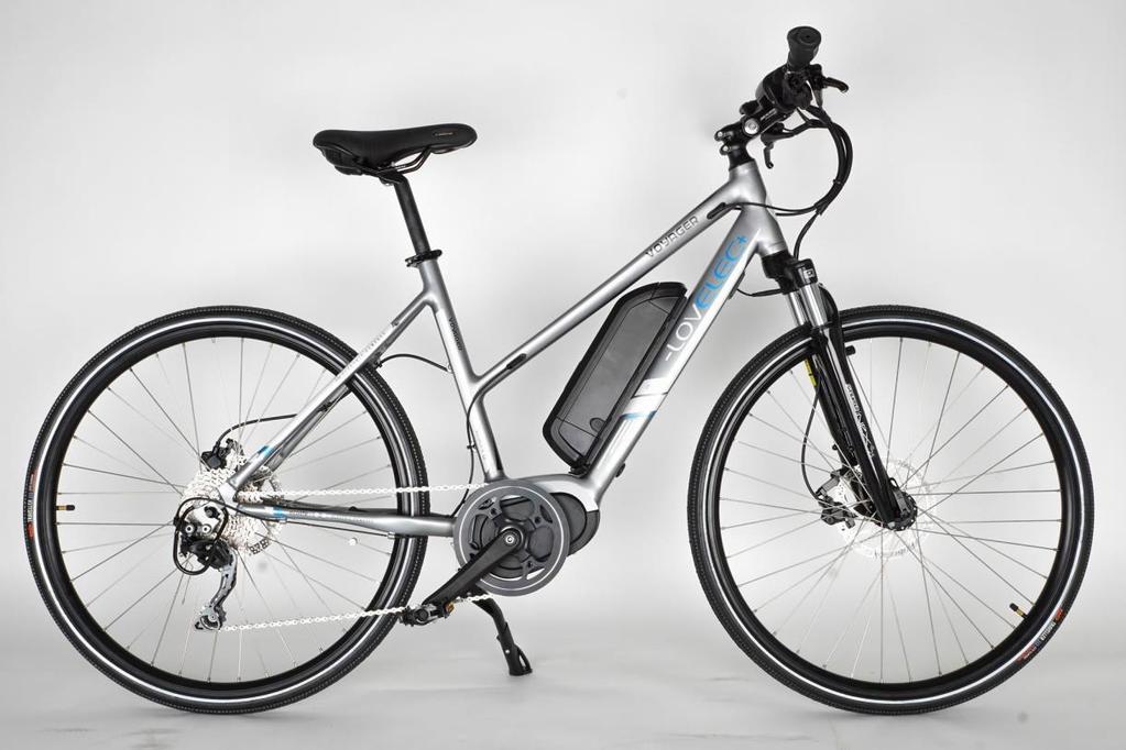 LOVELEC VOYAGER Crossowy rower eletryczny z akumulatorem 11 Ah mocowanym w ramie. Wspomaganie zapewnia szczególnie mocny silnik centralny nowej generacji Bafang Max Drive.
