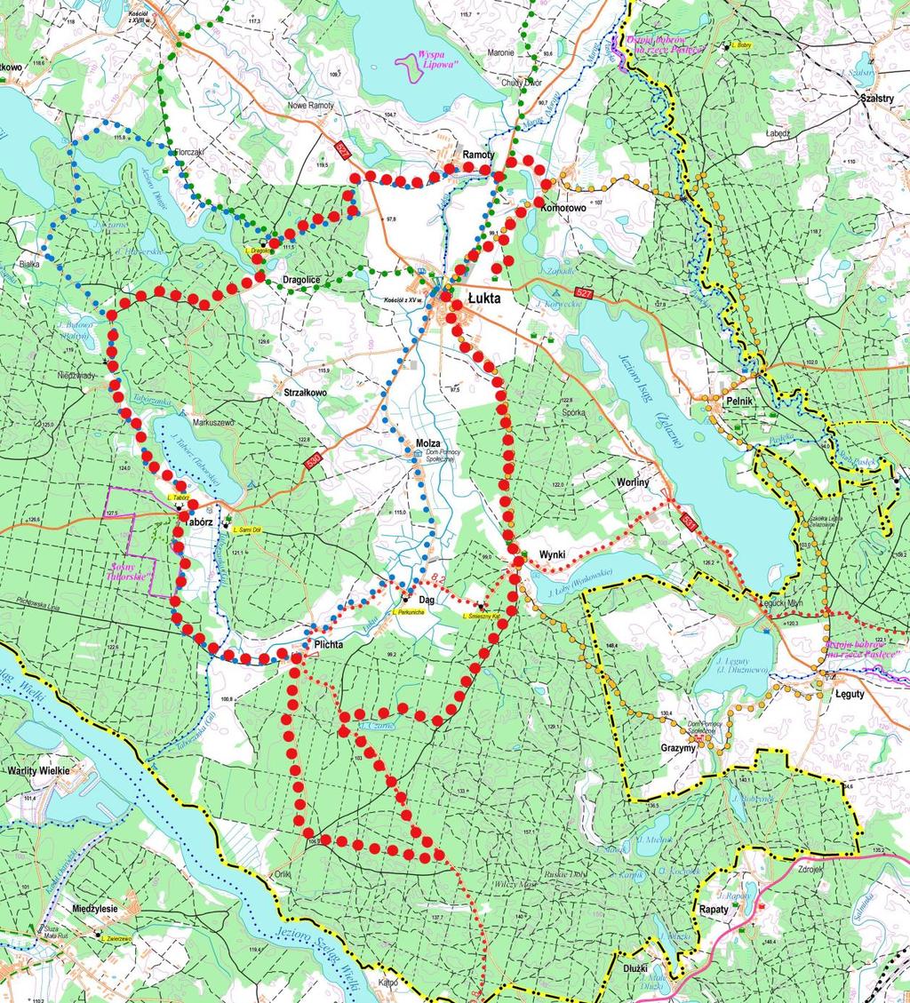 Mapa z trasą Rajdu