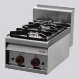 linia redfox 700 kuchnie 269 kcal/h PC - 4 G 2 960,- Kuchnia stołowa gazowa nowoczesne dwukoronowe palniki gazowe ze specjalną mosiężną nakładką moce: 3,5 i 5,5 solidne żeliwne ruszty wyjmowane