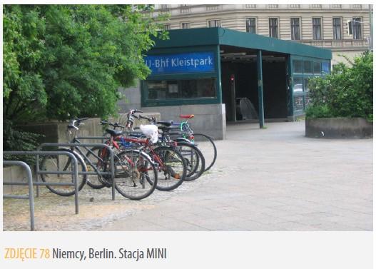 Integracja transportu zbiorowego z rowerowym mini stacje B&R Powinny być lokalizowane przy przystankach komunikacji zbiorowej, w miastach jak np.