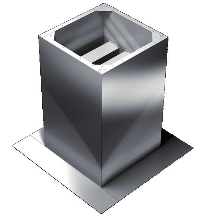 Wentylatory dachowe Akcesoria mechaniczne SD - cokół / podstawa dachowa tłumiąca Wykonany z ocynkowanej blachy stalowej lub aluminium odpornego na korozję, pokrytego wewnątrz 20 mm materiałem