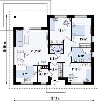 18,49 m 2 Stan deweloperski: 230 800,00 zł netto Dach (25 o więźba dachowa