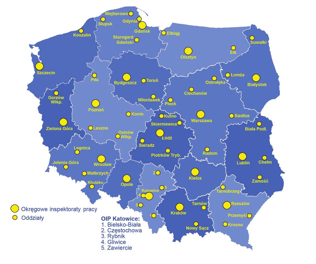 9 I. WPROWADZENIE Państwowa Inspekcja Pracy jest organem powoła- Przy Głównym Inspektorze Pracy działają stałe or- nym do sprawowania nadzoru i kontroli przestrze- gany opiniodawczo-doradcze: gania
