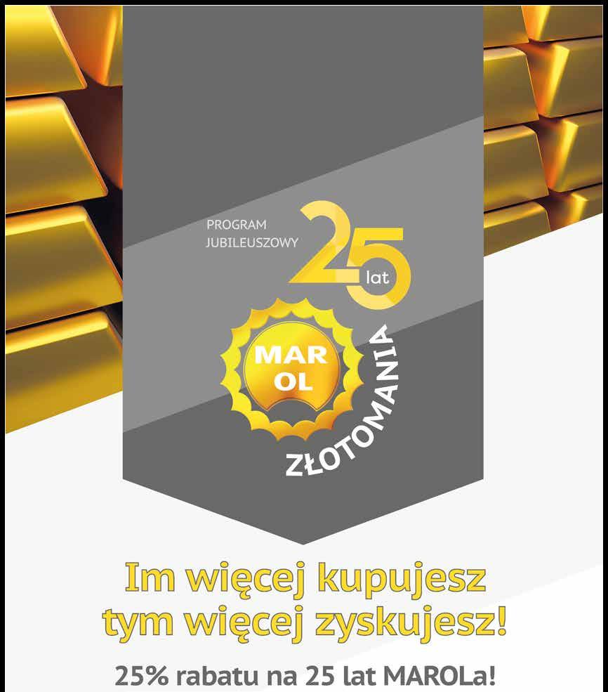 MAROL Centrala ul. Obodrzycka 61 61-249 Poznań tel.: 61 65 00 300 MAROL o. Łódź ul. Sadowa 8 95-100 Lućmierz tel.: 603 113 431 www.marol.com.pl Oferta skierowana do Klientów detalicznych i hurtowych.