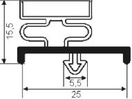 PU-N3 PU-N5 35 PU-250M PU-250M 25,5 9,5 5,75 PU-583 PU-85 5 9 24,5 Uszczelka magnetyczna Magnetic gasket Kolor biały. Długość m. White color. Length m. Wykonana z miękkiego i twardego PCV.