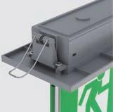 W trakcie pracy awaryjnej działają one ze 100% strumieniem świetlnym. Double-sided evacuation lighting fittings with the protection level ip20, made of polycarbonate (pc).