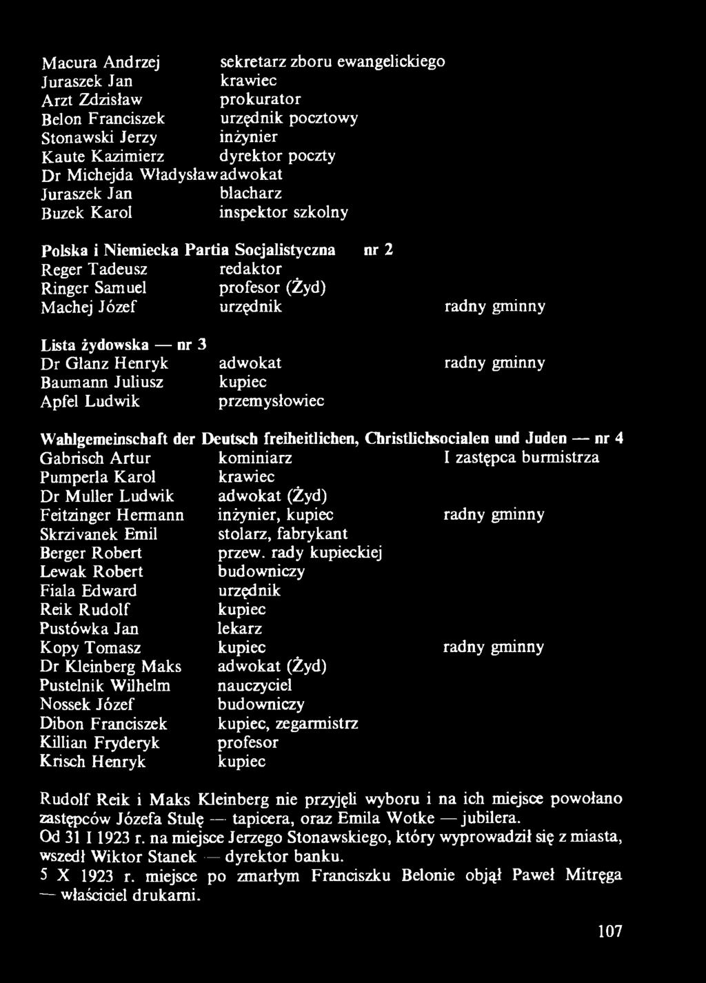 Christłichsocialen und Juden nr 4 kominiarz I zastępca burmistrza krawiec adw okat (Żyd) inżynier, stolarz, fabrykant przew.
