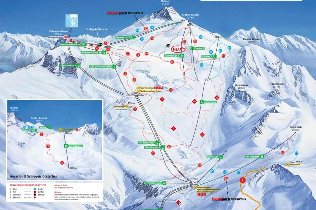 tras czarnych skierowanych dla ekspertów. teren narciarski położony od 1500 do 3250 m 