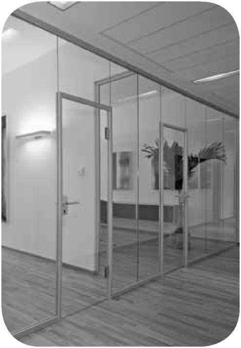 System ścian działowych SLIMLINE Przejrzysty system ścian działowych stosowany w biurowcach, budynkach użyteczności publicznej, budynkach mieszkalnych.