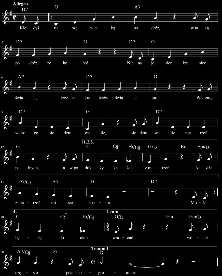 l i s t o p a d Siedem waliz muzyka: Mariusz