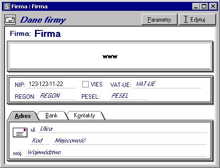 firmie. 4. Zapamiętać wprowadzone dane przyciskiem polecenia [SHIFT+ENTER]. Aby otworzyć firmę, należy 1.