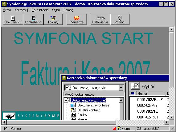 Praca z programem 31 wiadających poleceniom z menu Firma; pozostałe funkcje mogą być wybierane z rozwijanych menu. Program pracuje w tym trybie w następujących sytuacjach: 1.