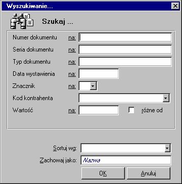 36 Rozdział 2 Rys. 2-6 Okno wyszukiwania według wielu kryteriów.