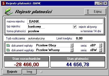 72 Rozdział 5 Kartoteka Pieniądze Przy wystawianiu dokumentu handlowego oprócz przekazania towaru czy też wykonania usługi występuje zawsze równolegle transakcja pieniężna, polegająca na przekazaniu