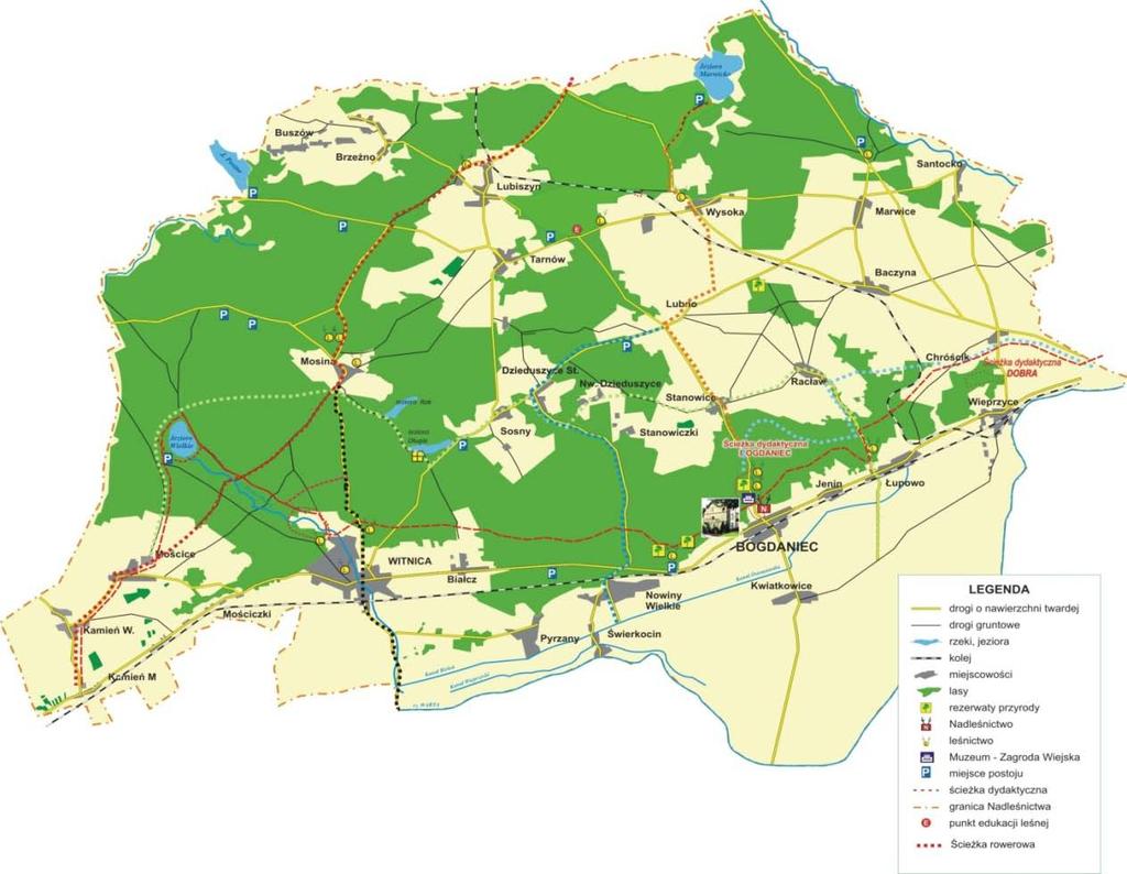 Zasięg terytorialny Zasięg terytorialny Nadleśnictwa Bogdaniec : 47 344