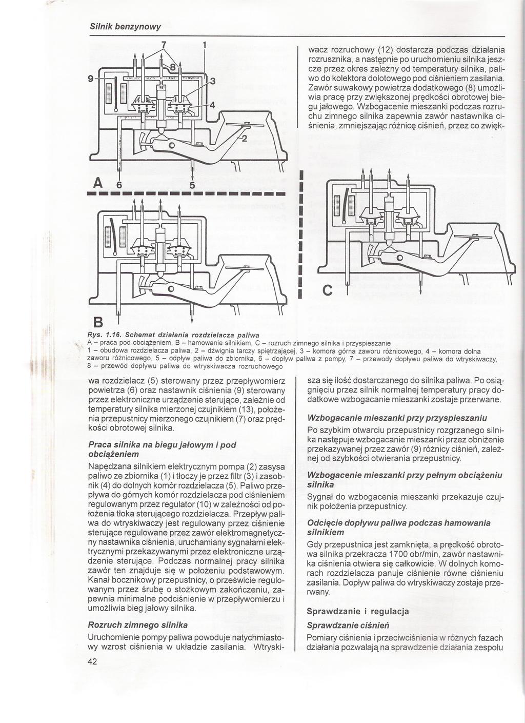 Silnik benzynowy 9 wacz rozruchowy (12) dostarcza podczas dzialania rozrusznika, a nastepnie po uruchomieniu silnika jeszcze przez okres zalezny od temperatury silnika, paliwo do kolektora dolotowego