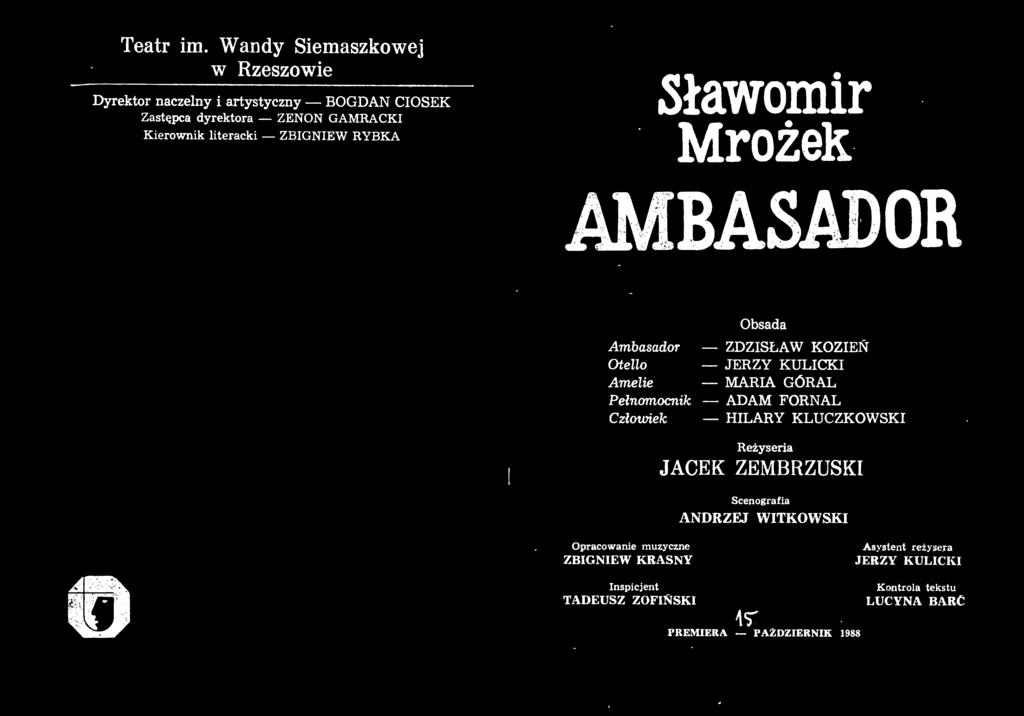 KULICKI - MARIA GÓRAL - ADAM FORNAL - HILARY KLUCZKOWSKI Reżyseria JACEK ZEMBRZUSKI