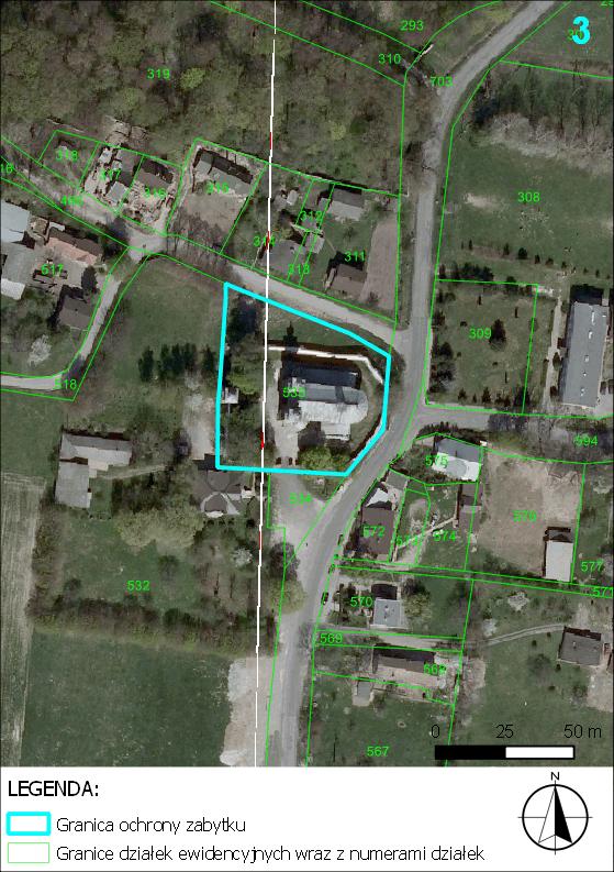 LP 3. NAZWA LOKALIZACJA Kościół parafialny p.w. Narodzenia Najświętszej Marii Panny; dzwonnica, kostnica, ogrodzenie Minoga ADRES Minoga 9 NR DZIAŁKI 120610_5.0005.
