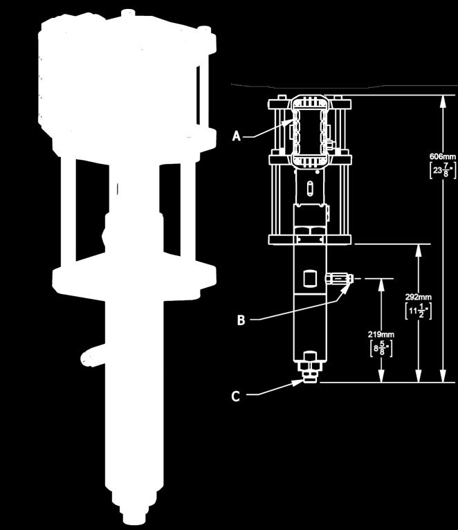 Instrukcja serwisowa Pompa i uszczelki MX3 i MXL3 Modele: MX3 & MXL3, = (PTFE/skóra), PP (PTFE), PU (PTFE/UHMWPE), UC (uszczelki U-Cup) A C B Patent 7,603,855.