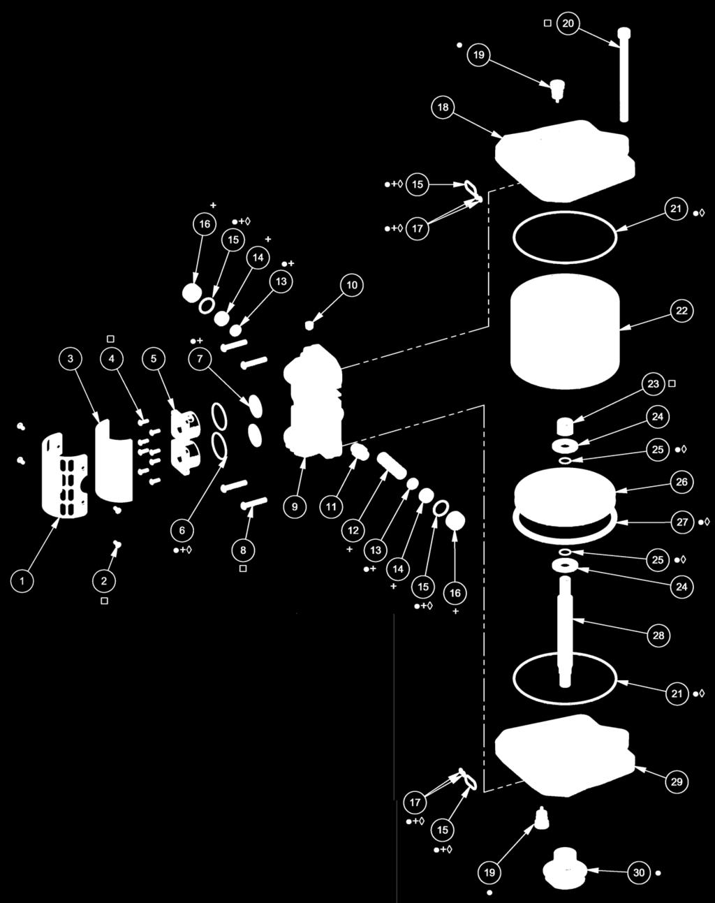 SILNIK PNEUMATYCZNY AX40S SYMBOLE DOT.