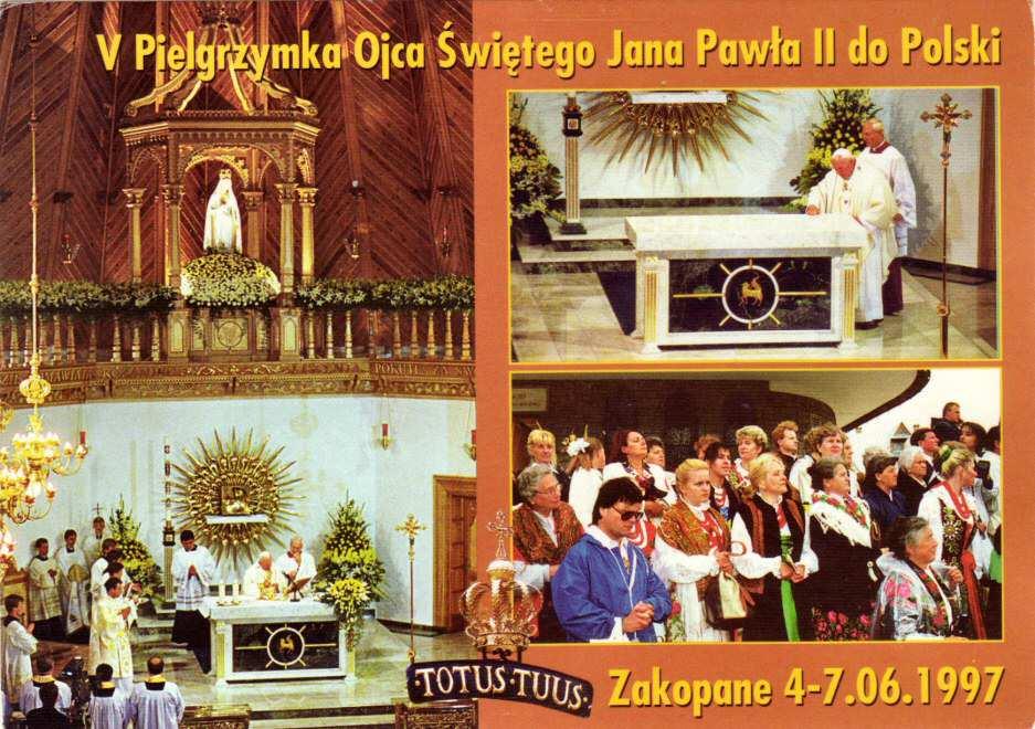 Chx-12 1997 Chx-12r 1997 /017 5853283/. V Pielgrzymka Ojca Świętego Jana Pawła II do Polski. Zakopane. 4 7.06.1997. Krzeptówki - Msza Św.