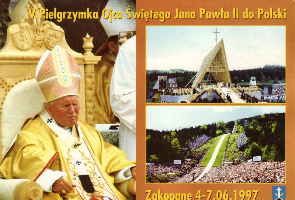 rewers widokówki Chx-12 Chx-13 1997 Chx-13r 1997 /017 5853283/. V Pielgrzymka Ojca Świętego Jana Pawła II do Polski. Zakopane.