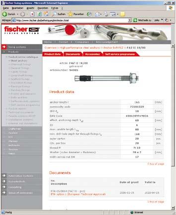 katalog online produktów fischer 7 Serwis Metal roof System Electrical Sanitary Radiator Grid katalog Online produktów fischer