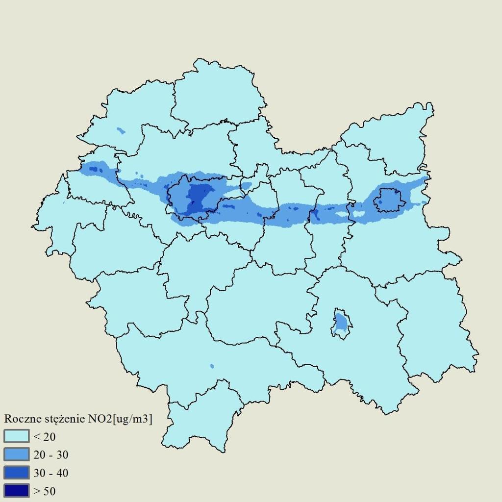 Mg/rok Źrodło:GIOŚ Źrodło:GUS 50 000 45 000 40 000 35 000 30 000 25 000 20 000 15 000 10 000 5 000 0 Emisja NO2 przez podmioty