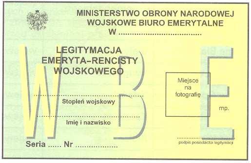 Wzór nr 31 do 23, 25 Wysokość legitymacji 55 mm, szerokość legitymacji 85 mm, oprawa twarda, materiał karton, dwustronnie foliowana Strona 1 Tło