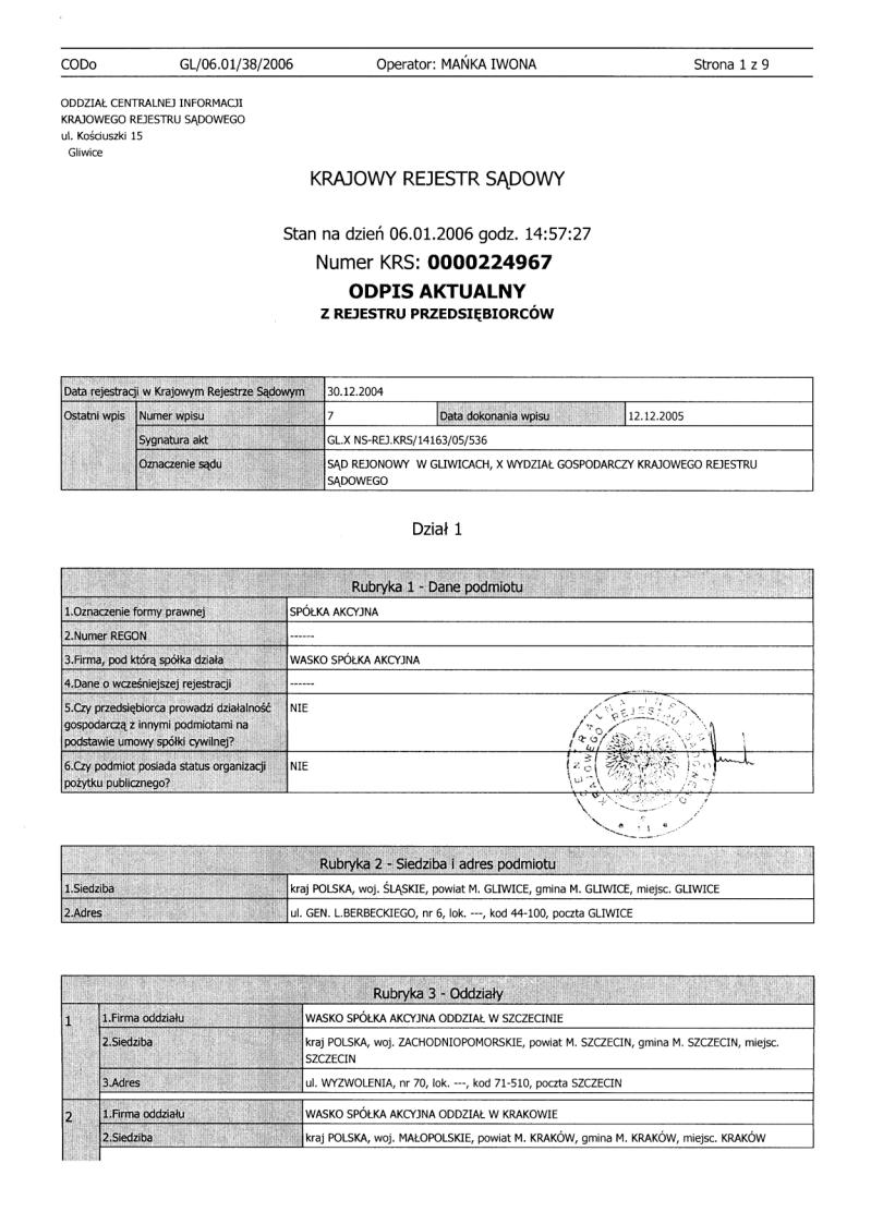 12.7. Załącznik nr 7 do Planu Połączenia