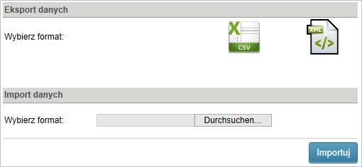 2.6.1 Eksport i import danych Zebrane adresy IP można eksportować i importować w formacie pliku CSV lub XML. W taki sam sposób można np. przenosić dane na inne konta Saferpay.