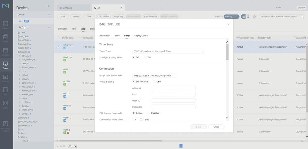 Po zakończeniu pobierania nastąpi uruchomienie harmonogramu. Szczegółowe informacje dotyczące konfiguracji harmonogramu można znaleźć w Instrukcji obsługi serwera MagicInfo Server.