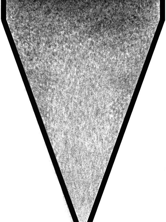 s, b) 2 s, c) 3 s, d) 5 s, e) 7 s, f) 8 s (wypływ grawitacyjny) Fig. 3. Radiographs of mass flow of sand with the main grain diameter d50 = 0.