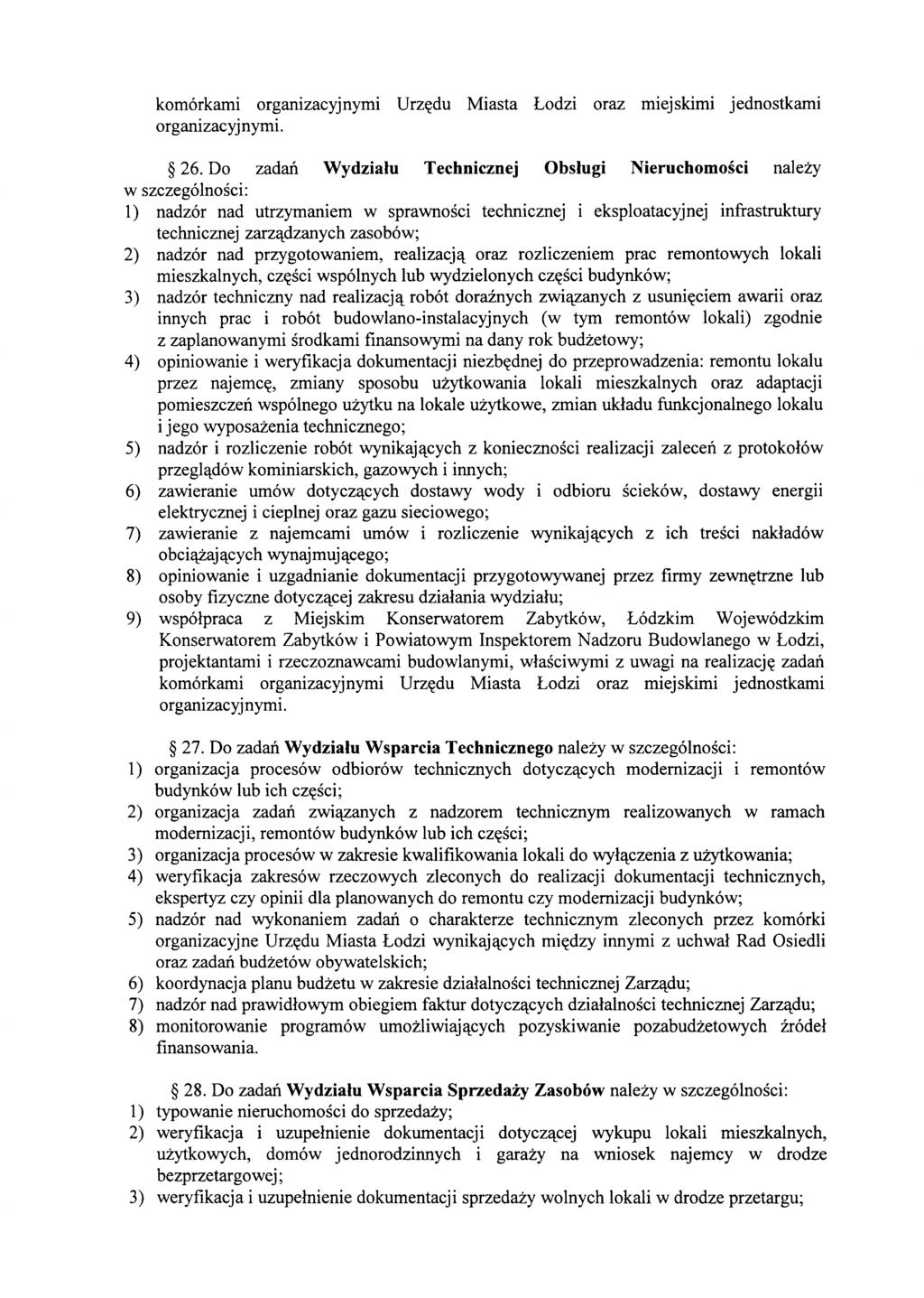 komorkami organizacyjnymi Urz~du... organlzacyjnyml. Miasta Lodzi oraz miejskimi jednostkami 26.