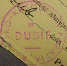 41 Odcisk 3 Rok 1948. Odcisk pieczęci urzędowej parafii w Dubie. Liczba parafian: 1379 (rok 1845), 2760 (1896), 3832 (1925) 94. Misje święte: 16-24.05.1959, 18-26.05.1968, 28.04.-05.05.2002 (o.o. bernardyni z Leżajska).