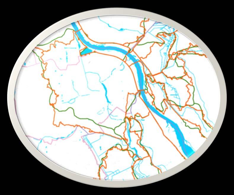Analizy ogólne - wyznaczenie zlewni Rozbieżności pomiędzy granicami zlewni na podstawie MPHP a wynikami modelowania 02_Analizy ogólne Parametry Zlewnie według MPHP Zlewnie powstałe w wyniku