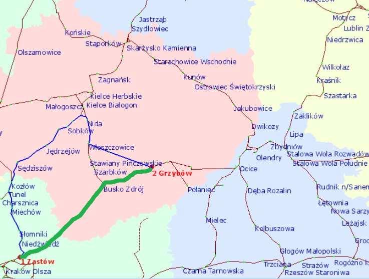 Zastów Busko -Grzybów 100 km Potencjalne relacje: -Kraków-Ponidzie