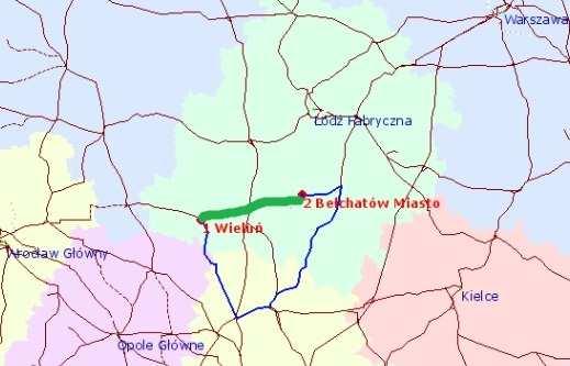 Bełchatów Wieluń 70 km Relacje: Warszawa Bełchatów -