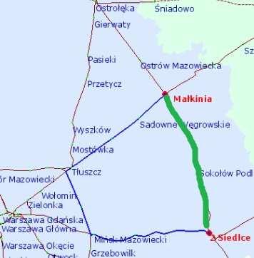 Małkinia Siedlce (odbudowa) 50 km Relacje: Lublin Siedlce