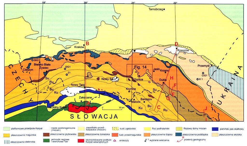 Mapa geologiczna Karpat