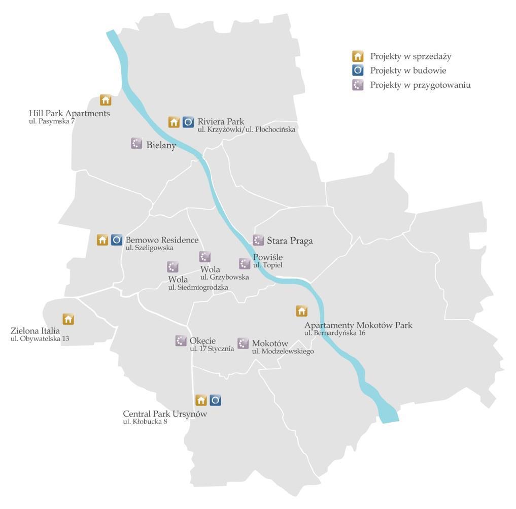 Perspektywiczny portfel inwestycji Powierzchnia użytkowa Status W ofercie W przygotowaniu - Bielany - 9,9 tys.