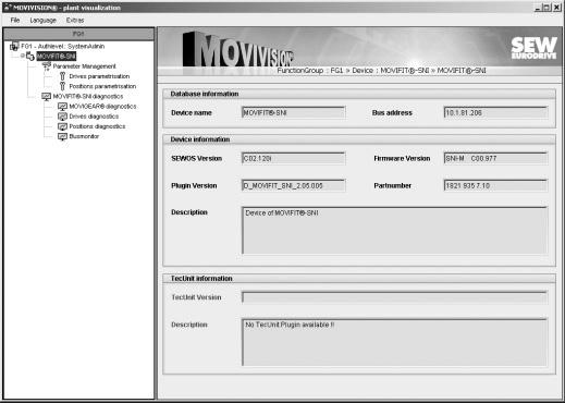 I 0 Parametryzacja i diagnoza Parametryzacja i diagnoza urządzenia (MOVIFIT -SNI).5 
