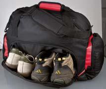 BAGS Art: 7025 Torba sportowa "Almería" Pojemny bagaż sportowy wykonany z poliestru z przegrodą na buty i mokre