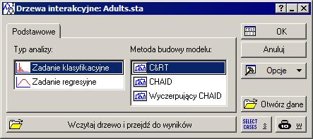 Przykład wykorzystania metody drzew CART do segmentacji predykcyjnej Do segmentacji predykcyjnej użyjemy tego samego zbioru danych, na podstawie którego przygotowywaliśmy segmentację opisową, z tą