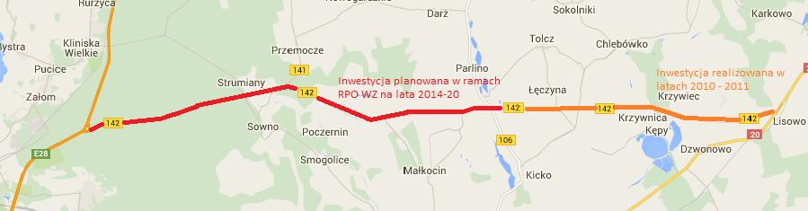 Droga wojewódzka nr 142 ma blisko 41 km długości i łączy drogę ekspresową S3 z drogą krajową nr 20.