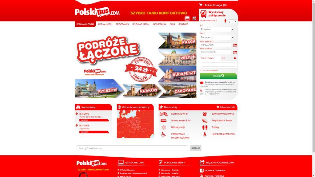 Wchodzimy na stronę PolskiBus.