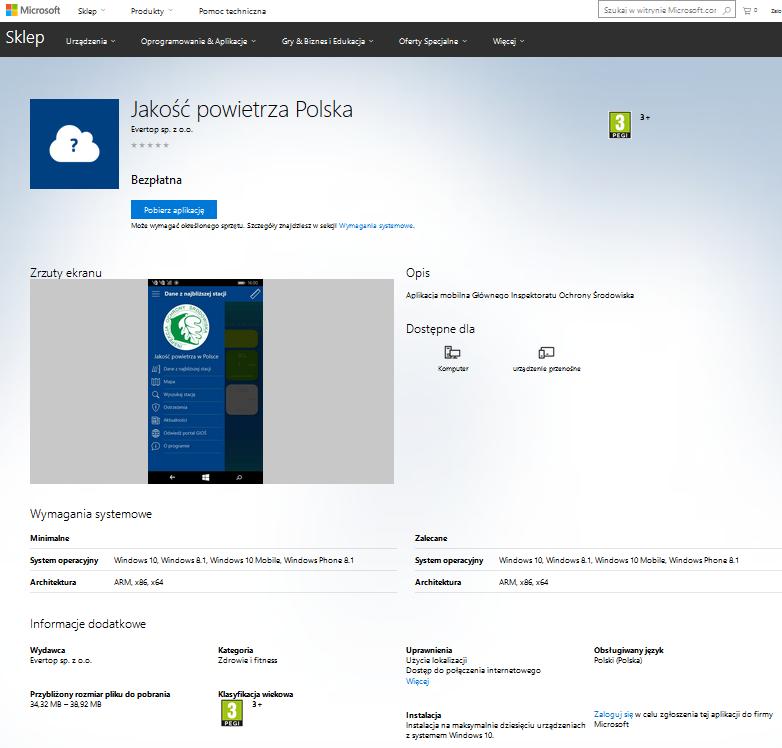 Aplikacja mobilna na Windows (UWP) pt.