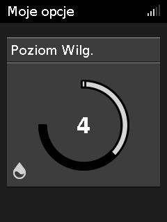 lub na wartość pomiędzy 1 a 8, przy czym 1 odpowiada najniższemu ustawieniu wilgotności, a 8 najwyższemu. Aby dostosować poziom nawilżenia: 1.