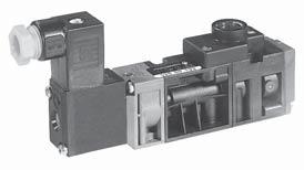 Seria 0 (/) ZWÓR ROZDZIELJĄCY MINI Sterowany elektropneumatycznie Do montażu na płycie przyłączeniowej Przyłącze wtykowe mm lub gwintowe G /8 DNE TECHNICZNE MEDIUM : Powietrze lub gaz obojętny,